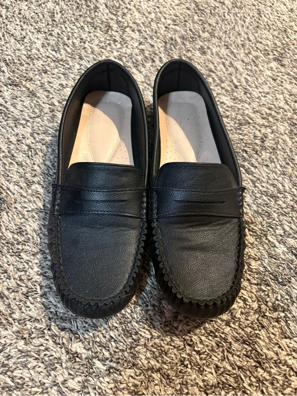 Women’s Black Faux Leather Penny Loafers